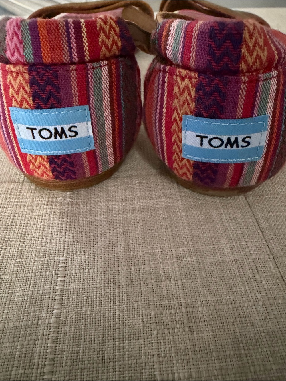 TOMS Multicolor Striped Canvas Slip-On Sandals